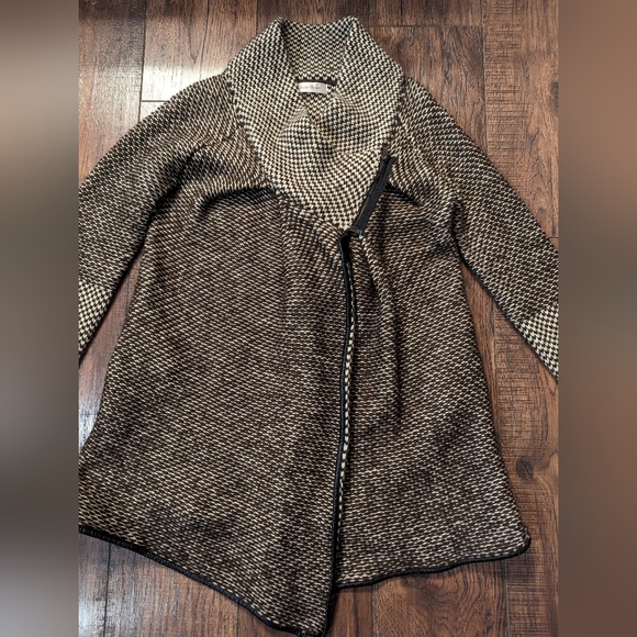 Simply Couture Sweater Women Large Chunky Knit Zipper Neck Open Front Cardigan - Picture 2 of 16